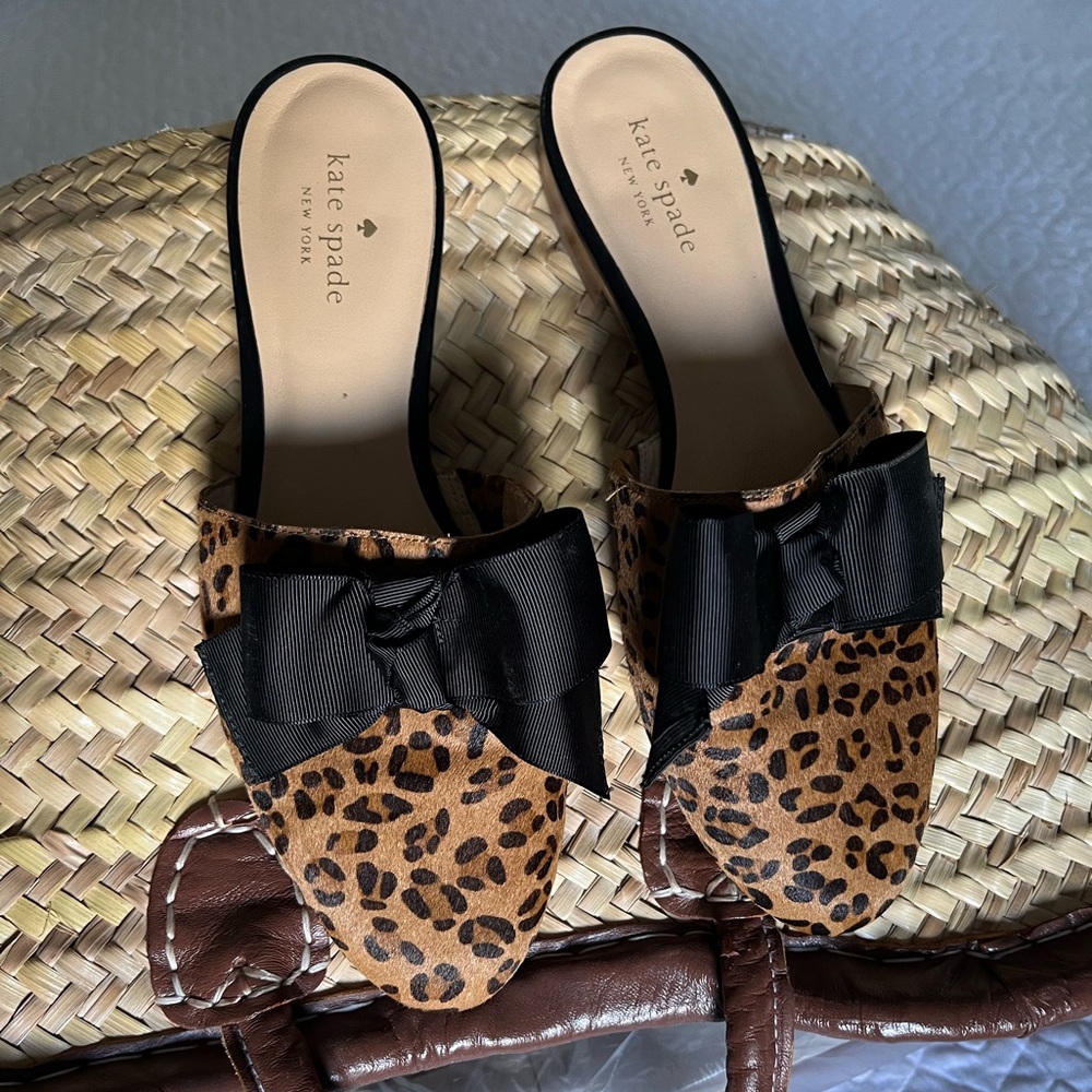 Kate Spade animal print mules 8.5